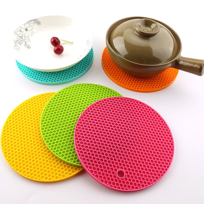 Round Heat Resistant Silicone Mat Drink Cup Coasters Non-slip Pot Holder Table Placemat Kitchen Accessories Onderzetters