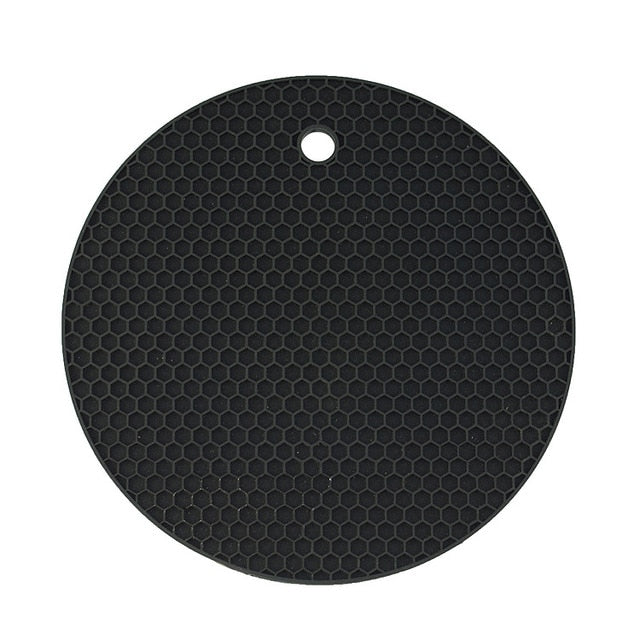 Round Table Placemat Heat Resistant Silicone Mat Drink Cup Coasters  Non-slip Pot Mat Kitchen Accessories