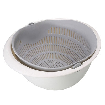Multifunctional Kitchen Collander Strainer Double-layer Drain Basin an Basket Washing Basket Collanders and Strainers for Fruits Vegetables Pasta Spaghetti Grains Salads