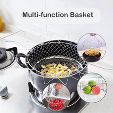 Load image into Gallery viewer, Stainless Steel Foldable Multi-function Drain Frying Basket colander Strainer sieve Kitchen Cooking Tools Accessories